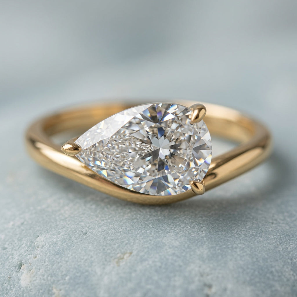 Curved Pinky Pear Ring